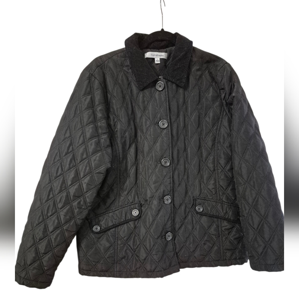 Croft And BARROW Black LIGHT WEIGHT  womans Quilted Jacket Size Large